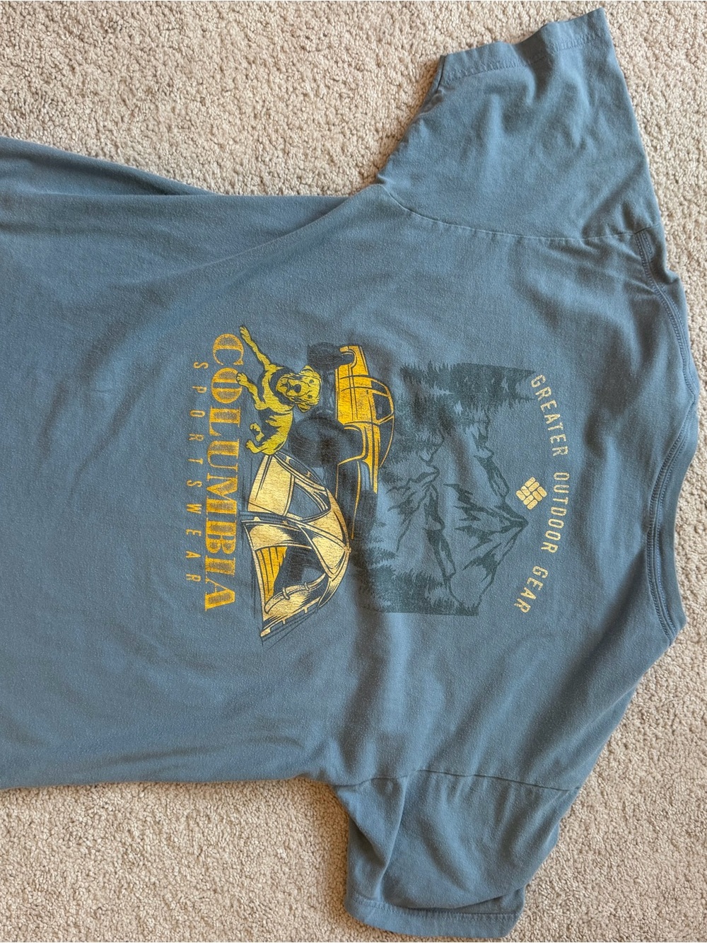 Columbia Blue Short-Sleeve Tee with Yellow Outdoor Graphic